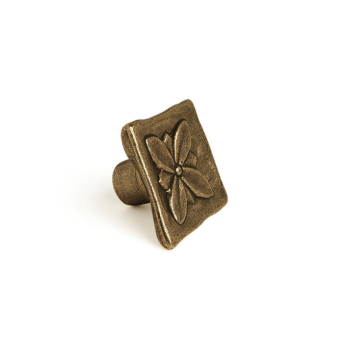 Pomo Rei 1119 Dorado Metal Desgastado 33 x 33 mm 4 Piezas
