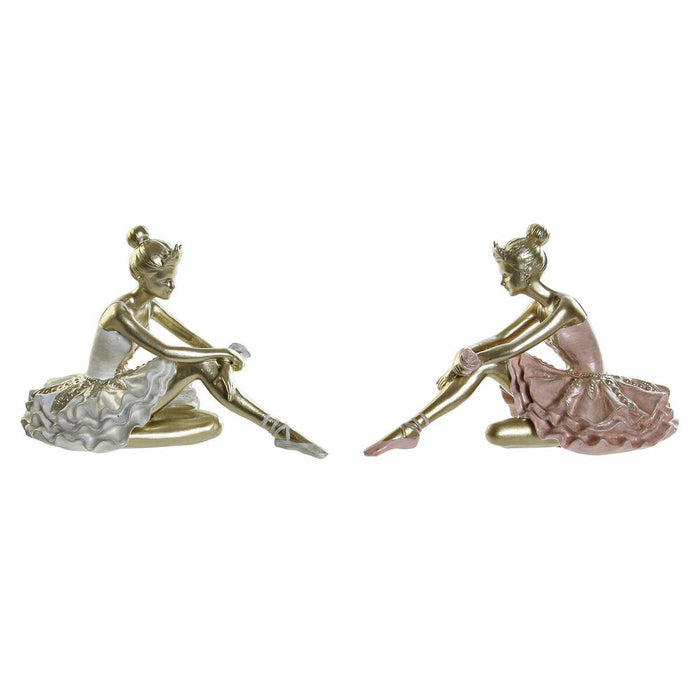 Figura Decorativa DKD Home Decor Bailarina de Rumba Resina (2 pcs) (13.5 x 7.5 x 9 cm)