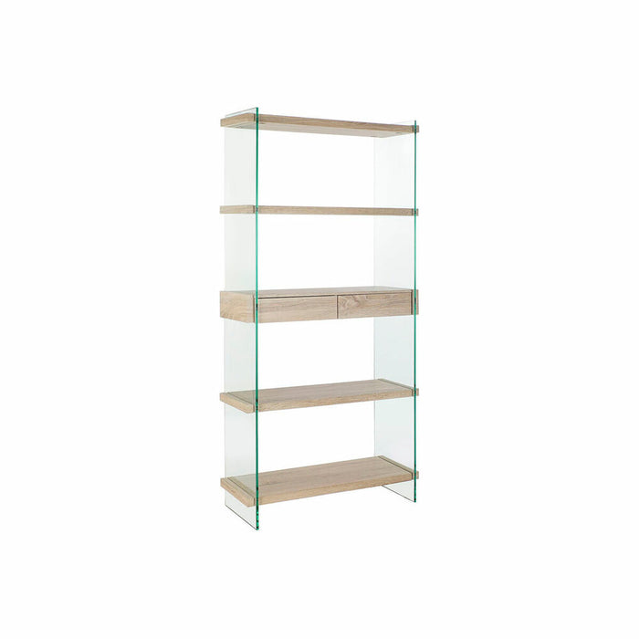 Étagère DKD Home Decor 90 x 35 x 180 cm Verre Naturel Bois Transparent Bois MDF