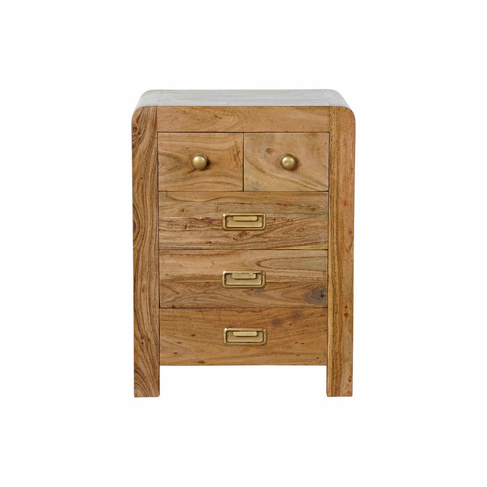 Mesita de Noche DKD Home Decor 45,5 x 40 x 60 cm Natural Dorado Acacia