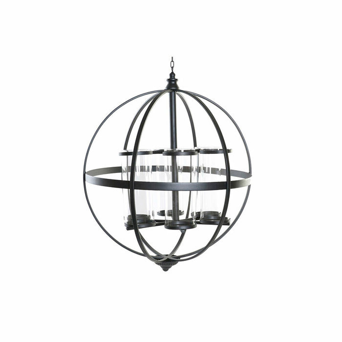 Candleholder DKD Home Decor Black Metal Crystal 60 x 60 x 73 cm