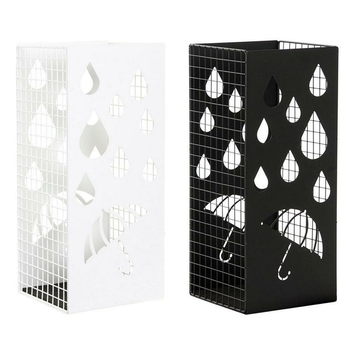 Paragüero DKD Home Decor Negro Metal Blanco (19.5 x 20 x 47.5 cm) (2 pcs)