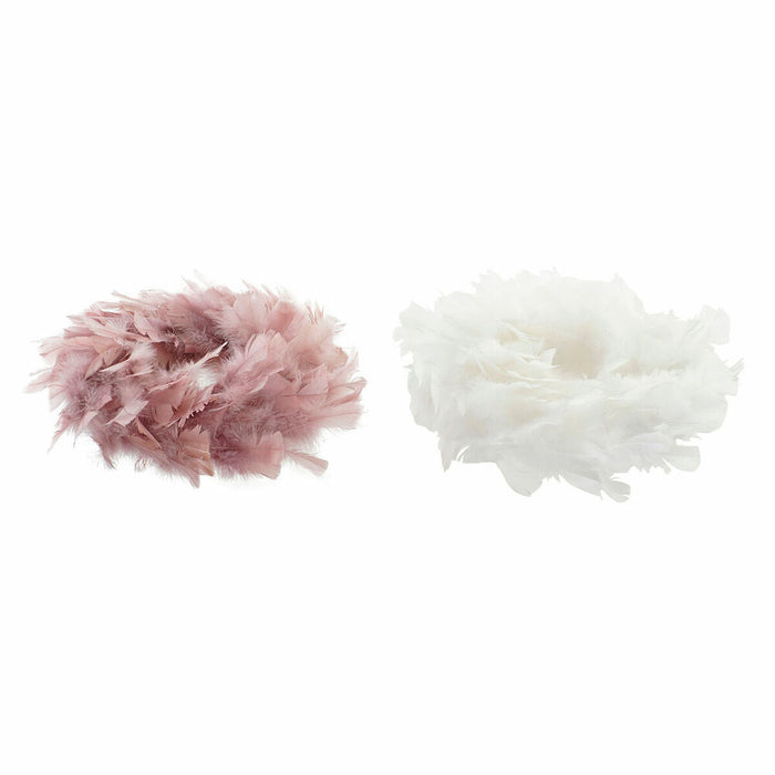 Corona de Navidad DKD Home Decor Espuma Pluma (40 x 40 x 6 cm) (2 pcs)
