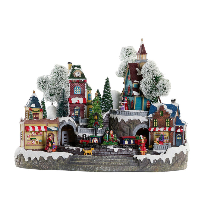 Adorno Navideño DKD Home Decor Ciudad Luz LED Resina PVC (47 x 36 x 34 cm)