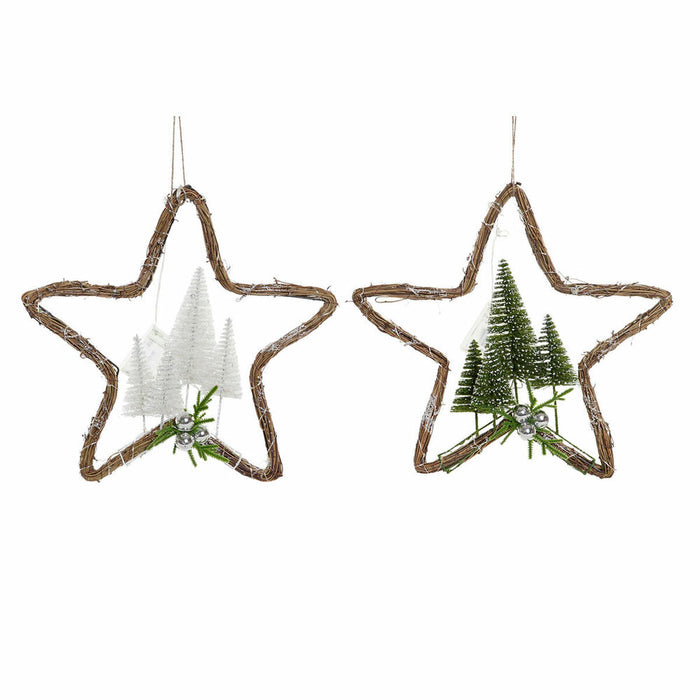 Adorno Navideño DKD Home Decor Ratán (2 pcs) (43 x 10 x 43 cm)
