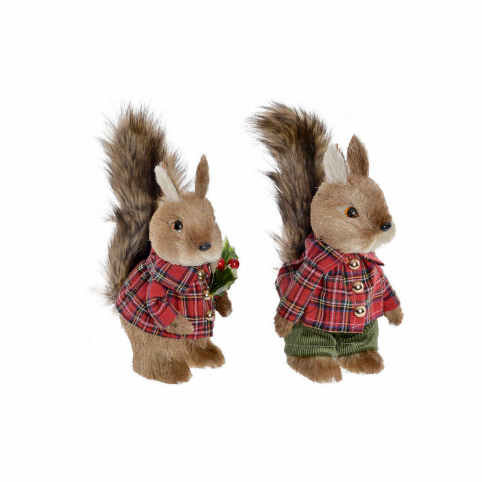 Christmas bauble DKD Home Decor Polyester Squirrel (2 pcs) (12 x 15 x 25 cm)