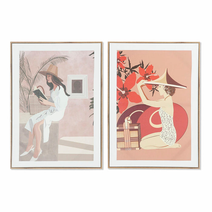 Canvas DKD Home Decor Canvas MDF Wood 50 x 3 x 70 cm