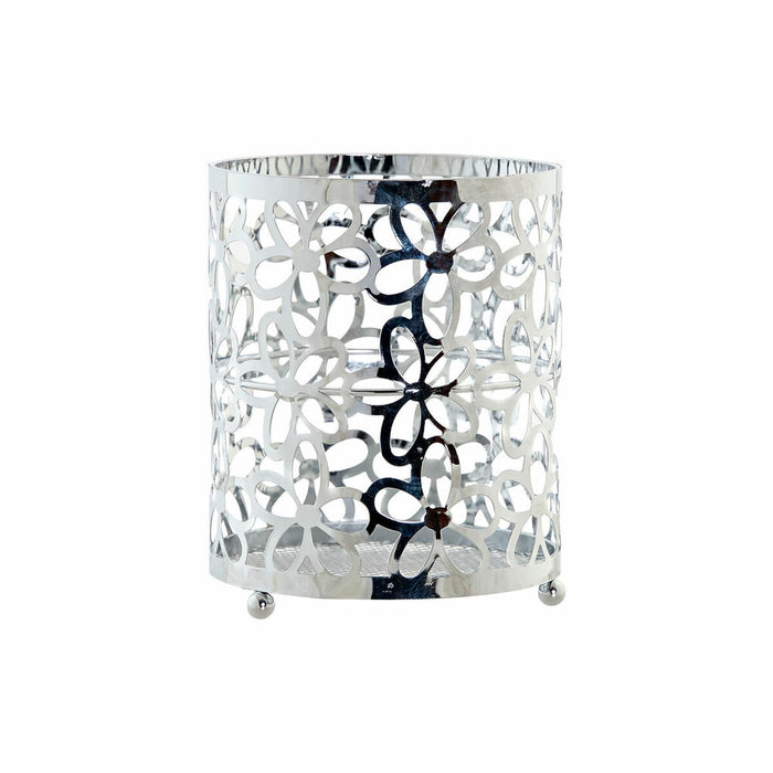 Cesto para cubiertos DKD Home Decor Plateado Metal Margarita 12 x 12 x 15 cm