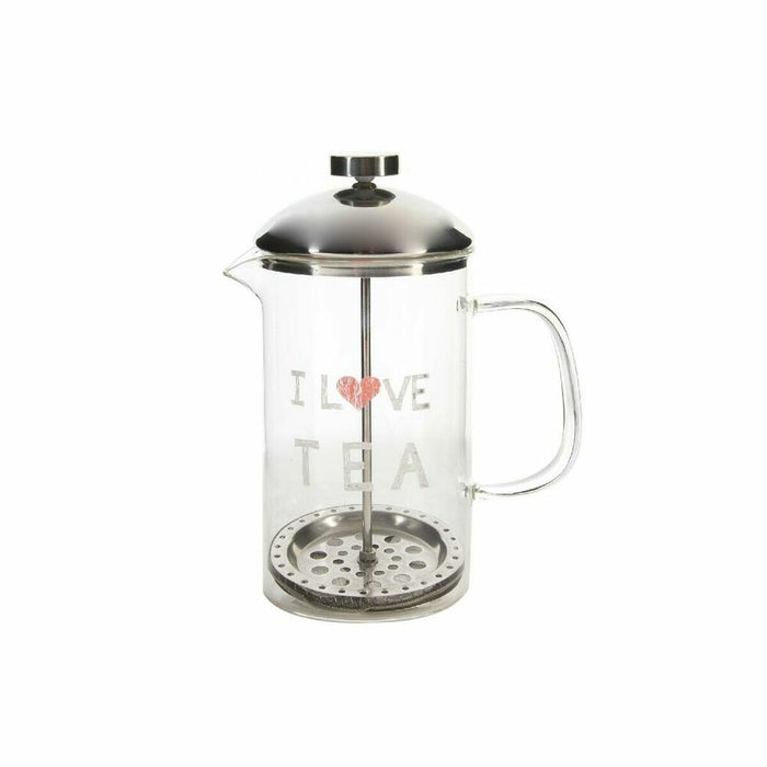 Tetera DKD Home Decor Transparente Acero Inoxidable Plata Vidrio de Borosilicato (18 x 9.5 x 20.5 cm) (1 L)