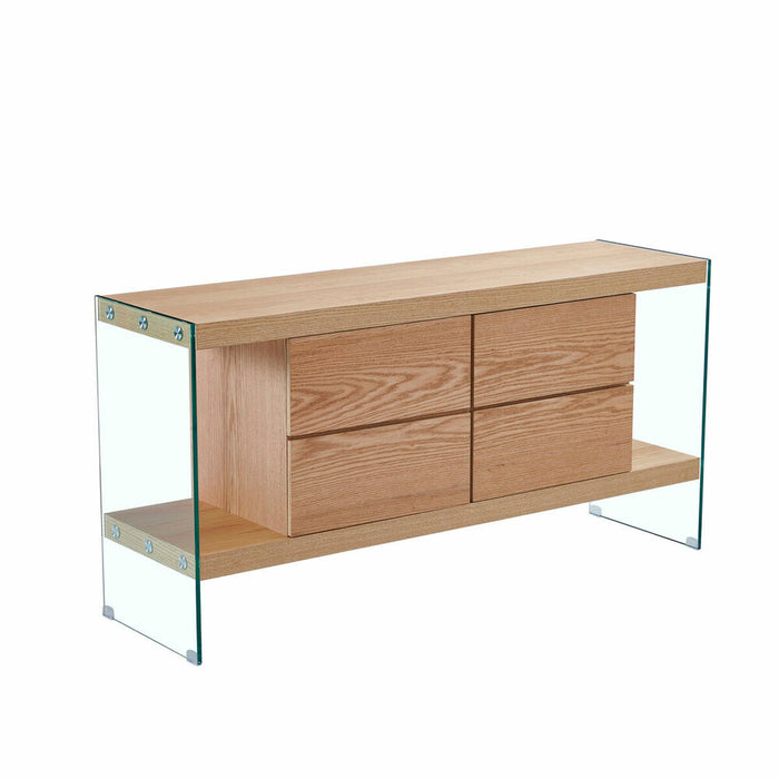 Sideboard DKD Home Decor   Transparent Light brown Crystal MDF Wood 160 x 45 x 80 cm