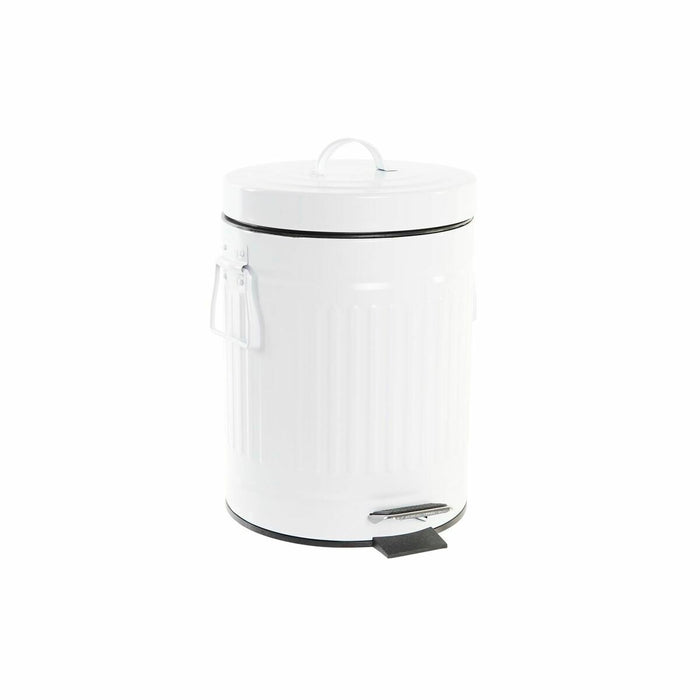 Secchio per la Spazzatura DKD Home Decor Bianco Ferro Di base (20 x 25 x 31 cm) (5 L)