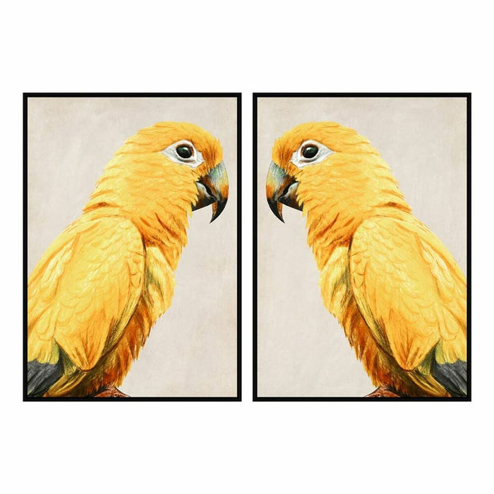 Cuadro DKD Home Decor Loro Tropical (103 x 4,2 x 143 cm) (2 Unidades)