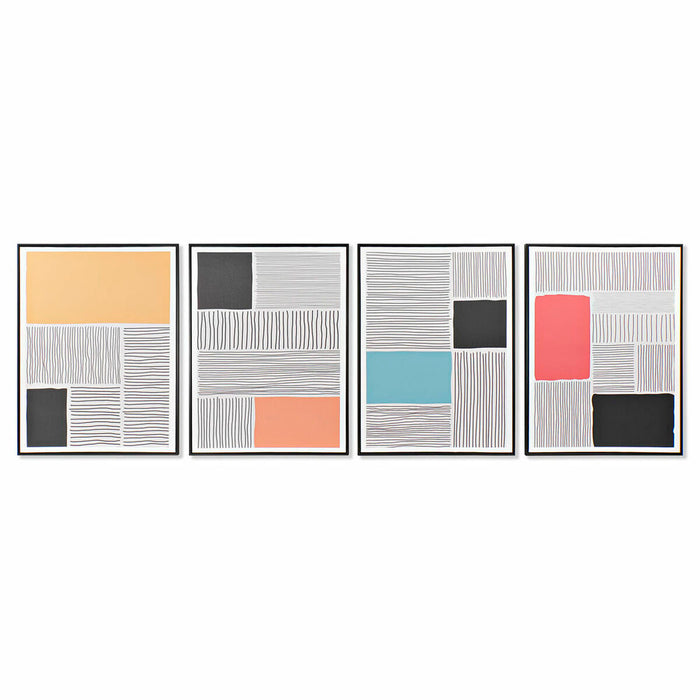 Cuadro DKD Home Decor Abstracto 60 x 3 x 80 cm Loft (4 Piezas)