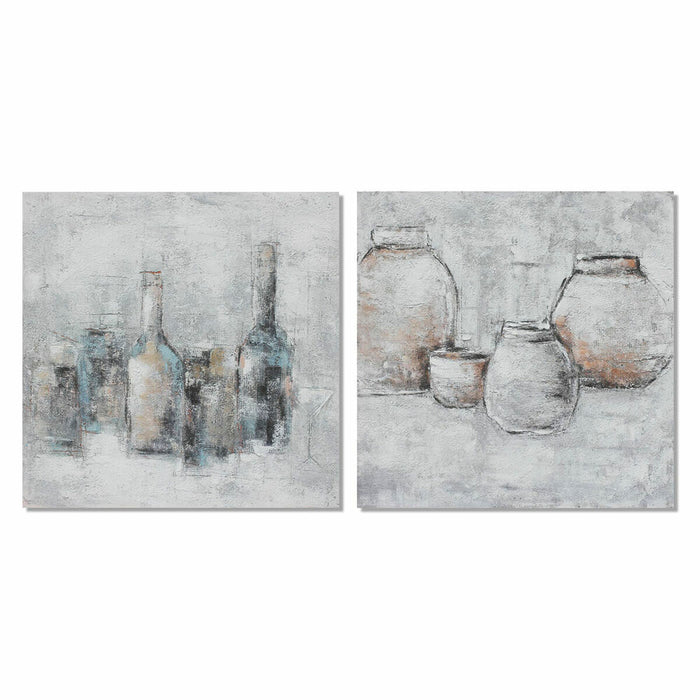 Canvas DKD Home Decor Pinewood Canvas 100 x 2,8 x 100 cm