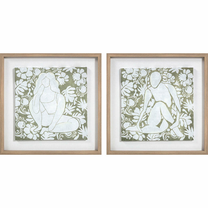Canvas DKD Home Decor Crystal Canvas MDF Wood 42 x 3 x 42 cm