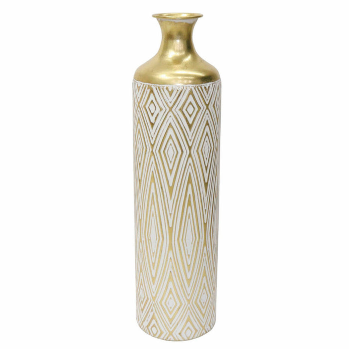 Vase DKD Home Decor Metal White Colonial (15 x 15 x 58 cm)