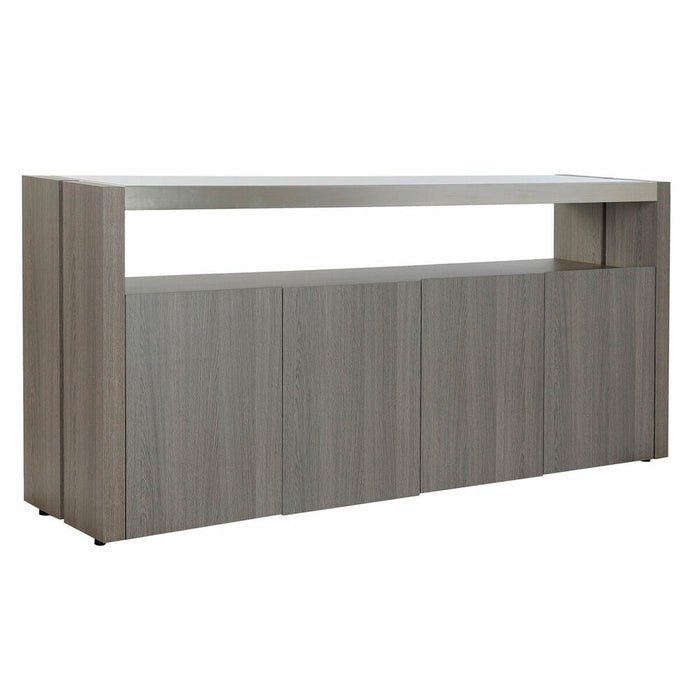 Aparador DKD Home Decor Cristal Gris Aluminio Roble Cristal Templado (165 x 39 x 76 cm)