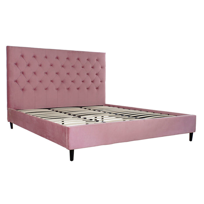 Letto DKD Home Decor Legno Metallo Rosa 180 x 200 cm 187 x 210 x 137 cm