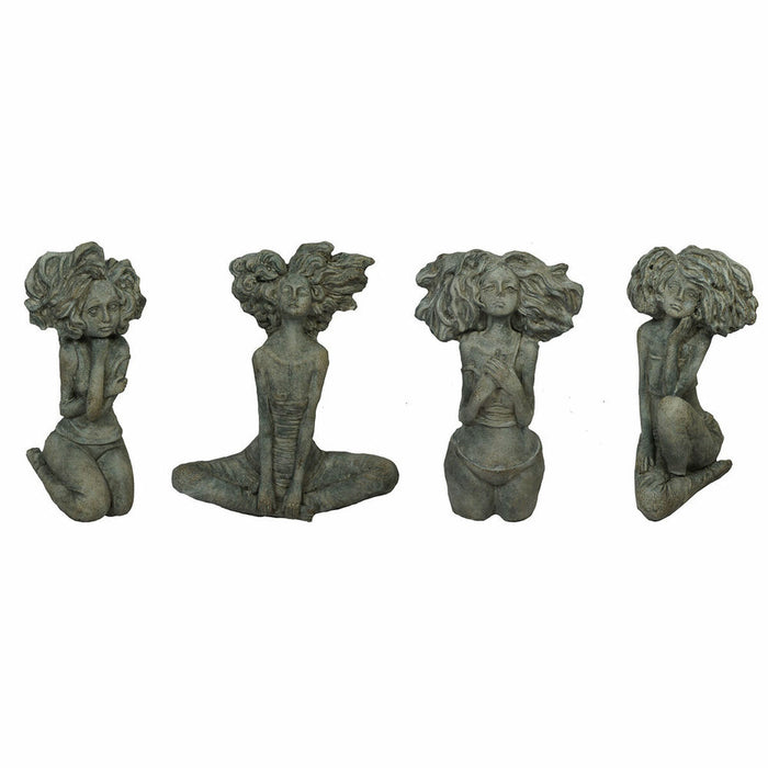 Figura Decorativa DKD Home Decor Mujer Gris Cemento (20 x 9 x 25 cm) (4 Unidades)