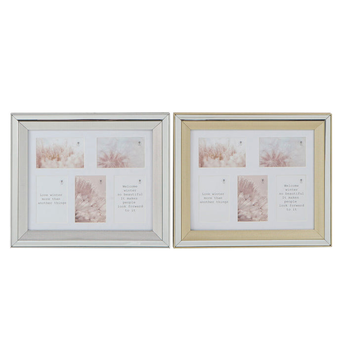 Marco de Fotos DKD Home Decor Dorado Plateado Aluminio Cristal Poliestireno Tradicional 47 x 2 x 40 cm (2 Unidades)