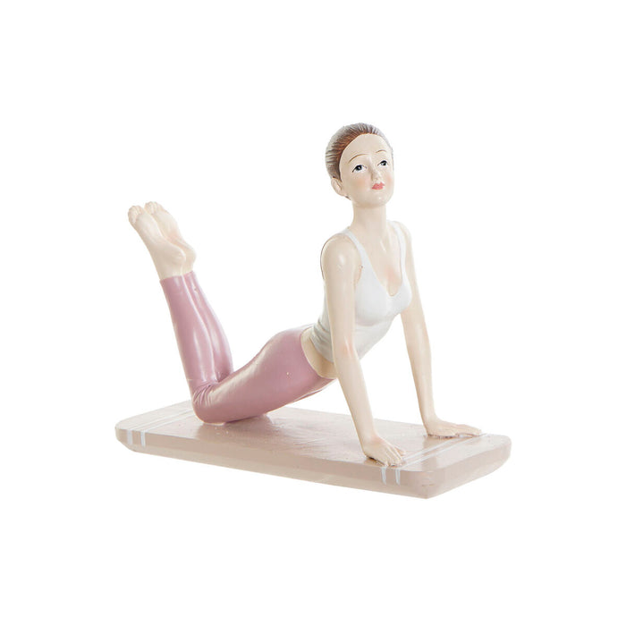 Statua Decorativa DKD Home Decor Rosa Yoga Scandi 16 x 6 x 13 cm