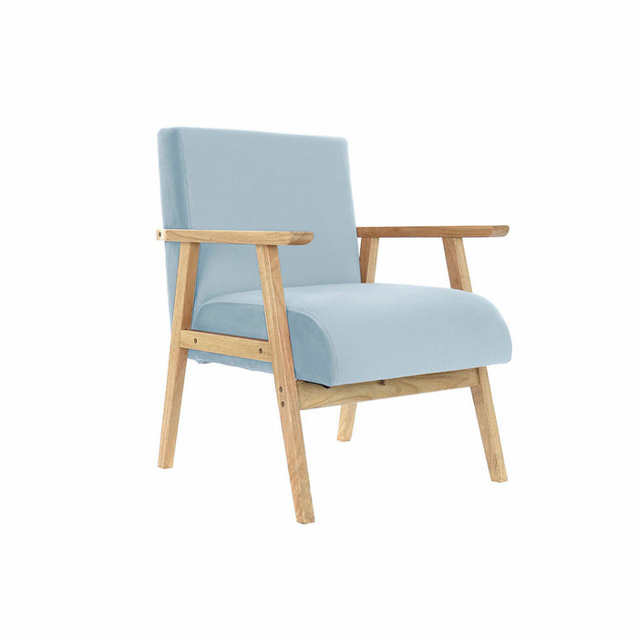 Siège DKD Home Decor Polyester Bleu ciel Bois MDF (61 x 63 x 77 cm)