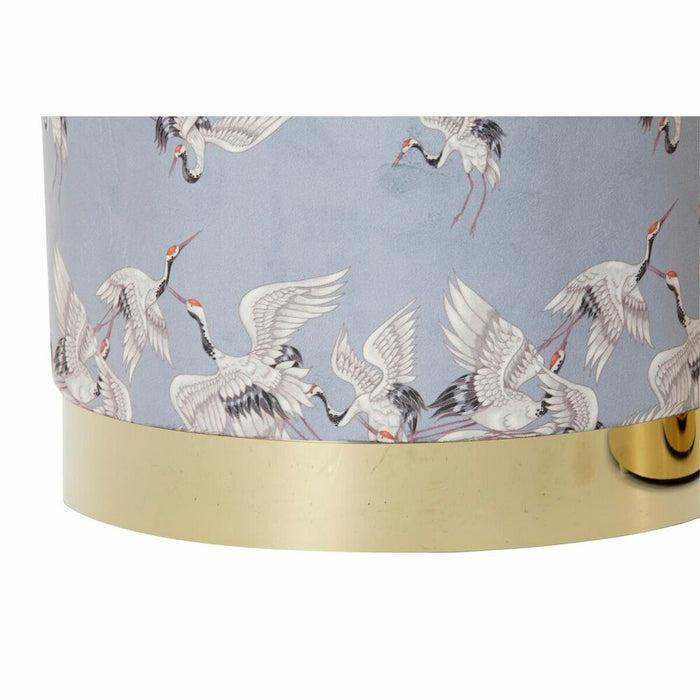 Repose-pied DKD Home Decor 32 x 32 x 38 cm Gris Doré Métal Oiseau Oriental Moutarde (2 Unités)