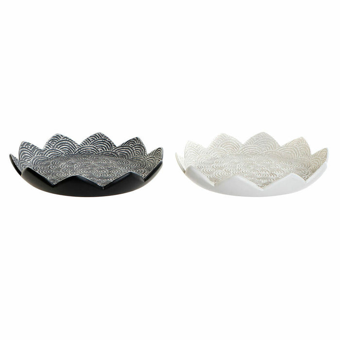 Centerpiece DKD Home Decor White Black Beige Grey Resin 39 x 39 x 7 cm (2 Units)