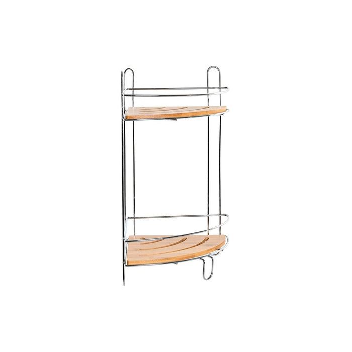 Estantería de Esquina DKD Home Decor Natural Bambú Metal cromado inoxidable 2 Estantes 19,5 x 19,5 x 36,5 cm