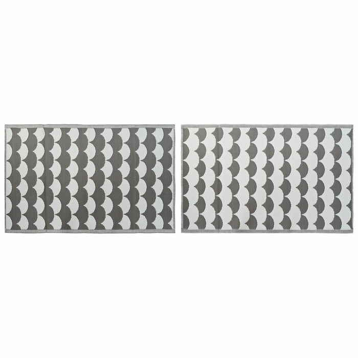 Alfombra DKD Home Decor Gris Ondas Blanco (2 Unidades) (120 x 180 cm)