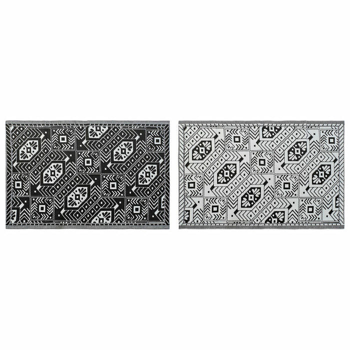 Alfombra DKD Home Decor Blanco Negro Étnico (2 Unidades) (120 x 180 cm)