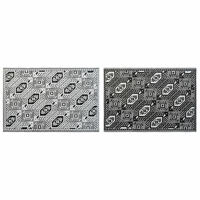 Alfombra DKD Home Decor Blanco Negro Étnico (2 Unidades) (150 x 210 cm)