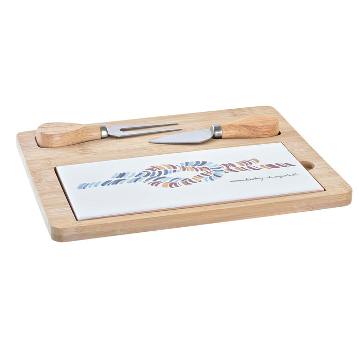 Cheese board DKD Home Decor Bamboo Stoneware 24,5 x 20 x 1,2 cm Sailor