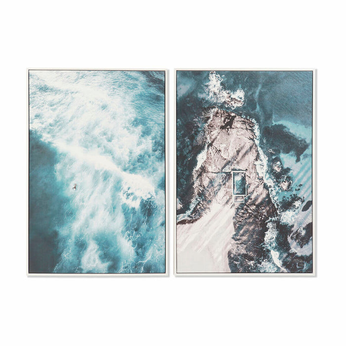 Cuadro DKD Home Decor 62,5 x 4,5 x 93 cm Mar y océano (2 Unidades)