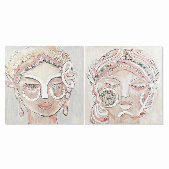 Toile DKD Home Decor Pin Toile 90 x 3,7 x 90 cm