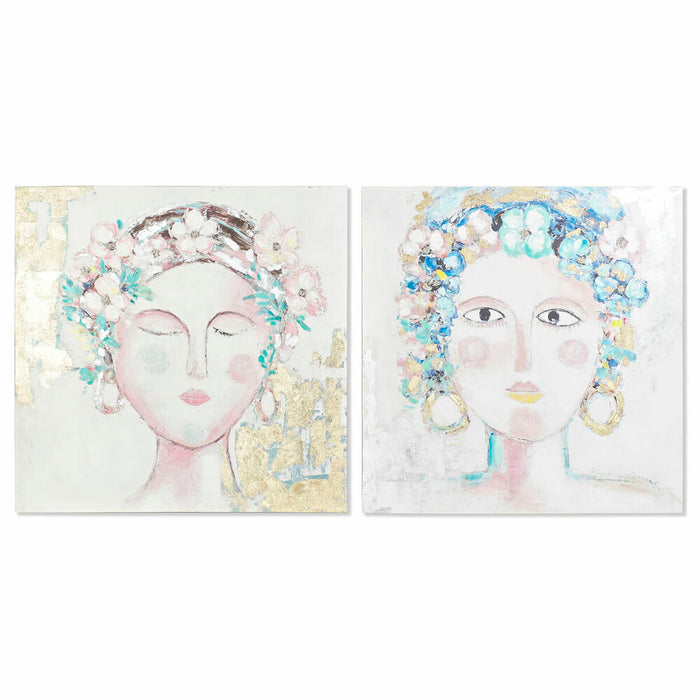 Quadro DKD Home Decor 100 x 3,5 x 100 cm Donna Scandinavo (2 Unità)