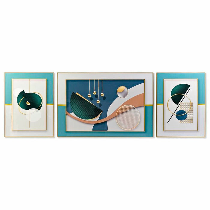 Jeu de 3 tableaux DKD Home Decor Aluminium Bois MDF 240 x 3 x 80 cm (3 Pièces)