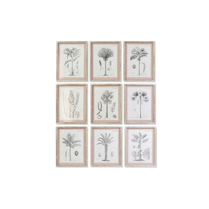 Cuadro DKD Home Decor Palmeras Colonial (35 x 1,8 x 45 cm) (9 Unidades)