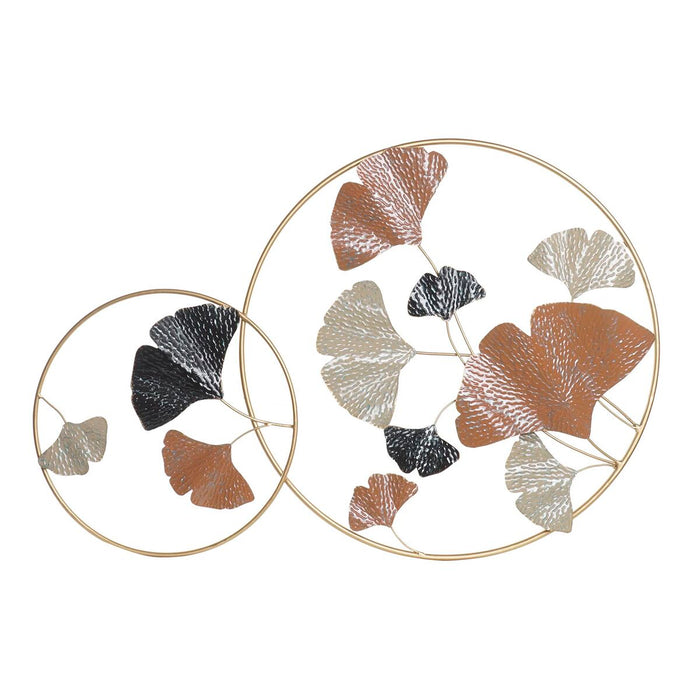 Decoración de Pared DKD Home Decor Dorado Metal Terracota Hoja de planta (103,5 x 7 x 67 cm)