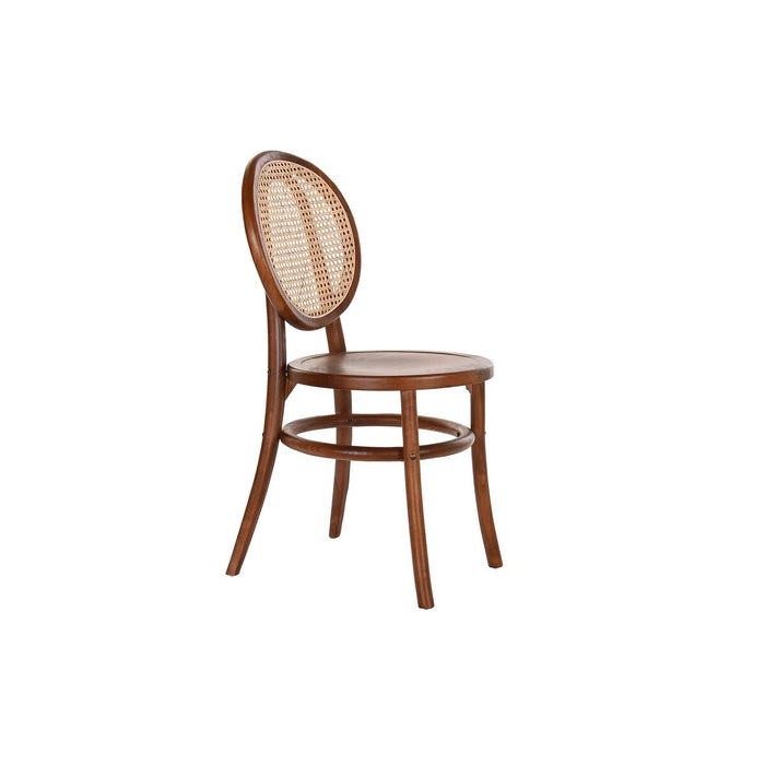 Chair DKD Home Decor Dark brown Rattan Elm wood 43 x 43 x 89 cm Grille