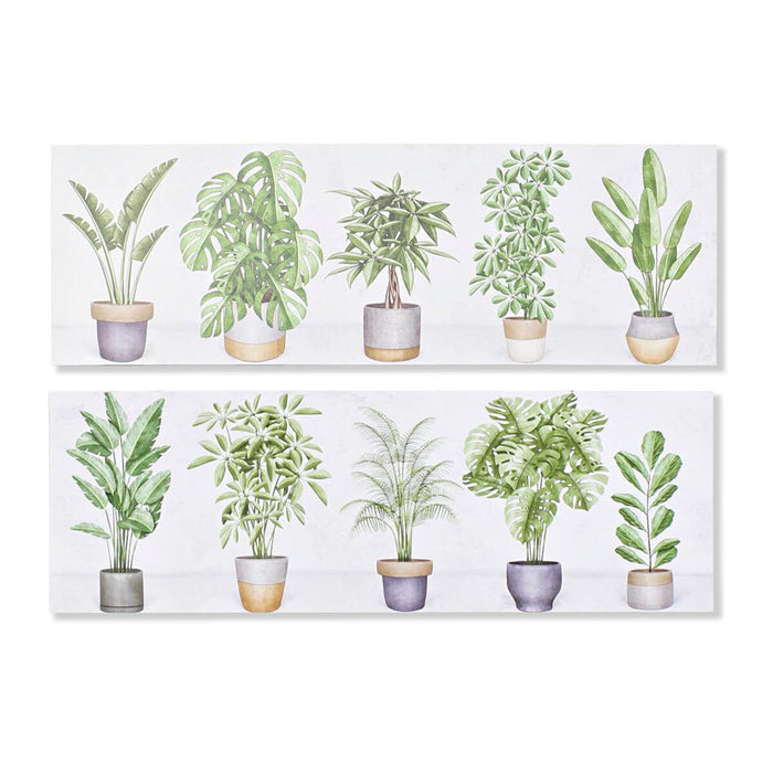 Cuadro DKD Home Decor Planta (90 x 2,3 x 30 cm) (90 x 1,5 x 30 cm) (2 Unidades)