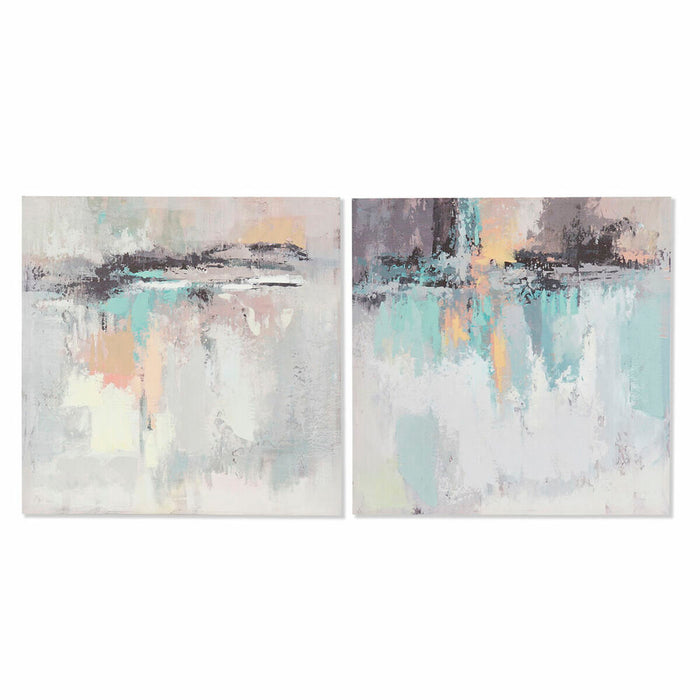 Canvas DKD Home Decor Canvas MDF Wood 60 x 2,5 x 60 cm