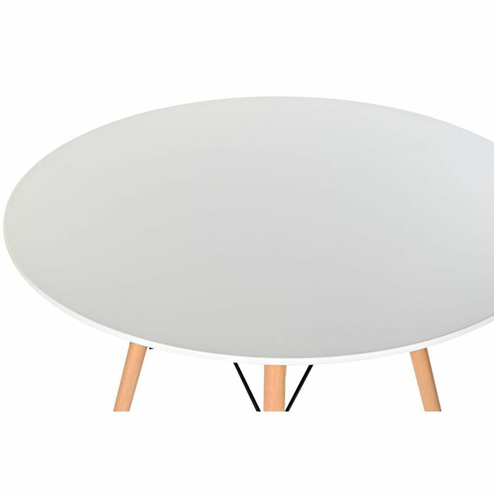 Mesa de Comedor DKD Home Decor Blanco Negro Natural Abedul Madera MDF 90 x 90 x 74 cm