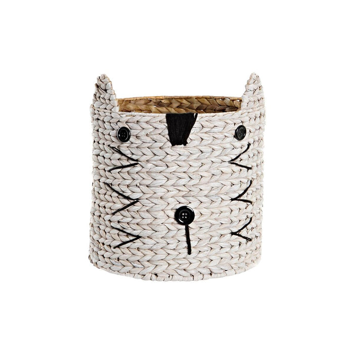 Panier DKD Home Decor Blanc Noir Fibre naturelle 37 x 37 x 40 cm 4 Kg