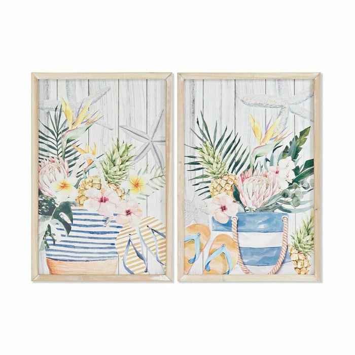 Cuadro DKD Home Decor Verano Mediterráneo (40 x 1,8 x 60 cm) (2 Unidades)