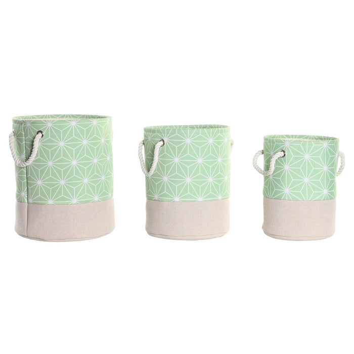 Juego de Cestas DKD Home Decor Poliéster EVA Geométrico (30 x 30 x 35 cm)