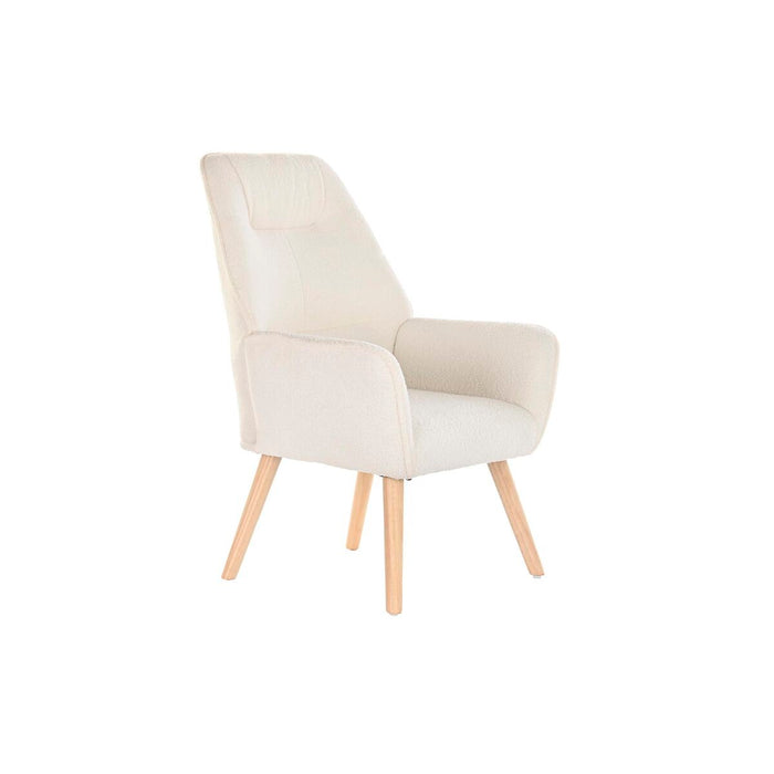 Butaca DKD Home Decor Natural Madera Poliéster Crema (65 x 75 x 96 cm)