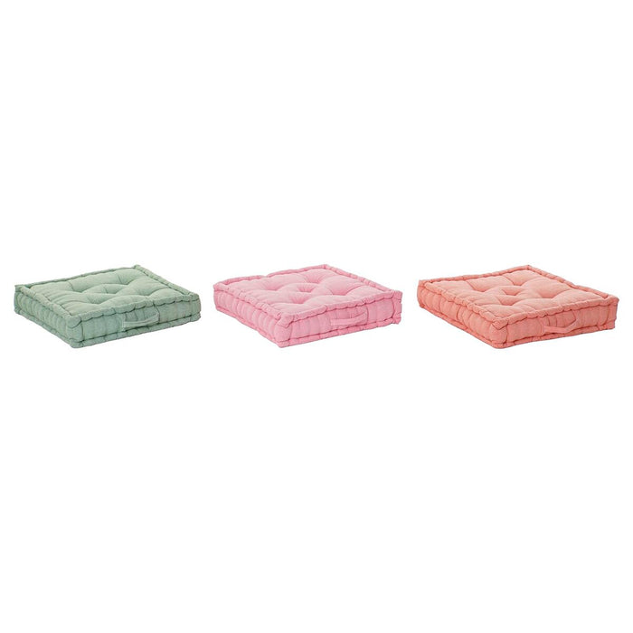 Cojín DKD Home Decor De suelo Poliéster (60 x 60 x 13 cm) (3 Unidades)