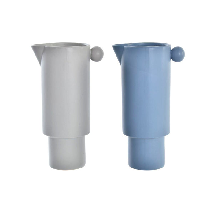 Jarrón DKD Home Decor Porcelana Gris Azul (16 x 11 x 30 cm) (2 Unidades)