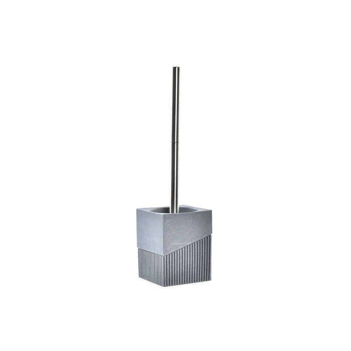 Escobilla para el Baño DKD Home Decor Scandi Plateado Gris Acero Inoxidable Aluminio Resina (9,5 x 9,5 x 37 cm)